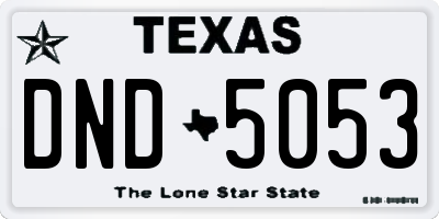 TX license plate DND5053