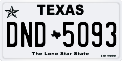 TX license plate DND5093