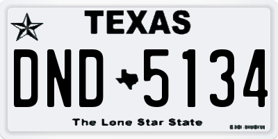TX license plate DND5134