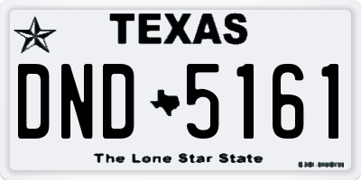 TX license plate DND5161