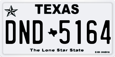 TX license plate DND5164