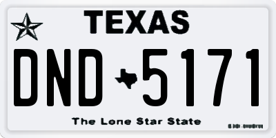 TX license plate DND5171