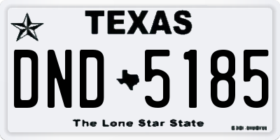 TX license plate DND5185