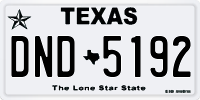 TX license plate DND5192