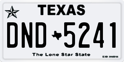 TX license plate DND5241