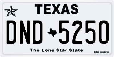 TX license plate DND5250