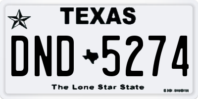 TX license plate DND5274
