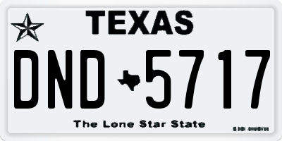 TX license plate DND5717