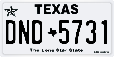 TX license plate DND5731