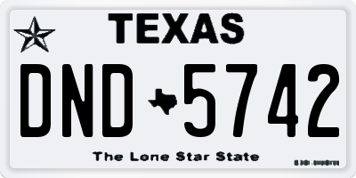 TX license plate DND5742