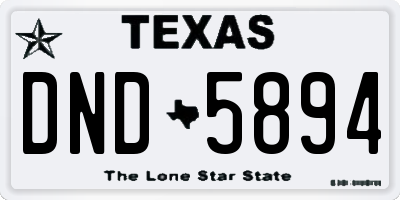 TX license plate DND5894