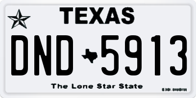 TX license plate DND5913