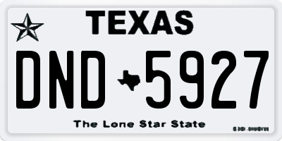 TX license plate DND5927