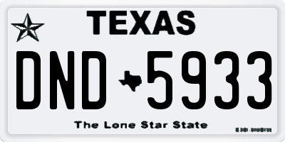 TX license plate DND5933