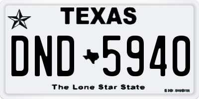 TX license plate DND5940