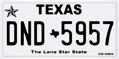 TX license plate DND5957
