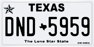 TX license plate DND5959