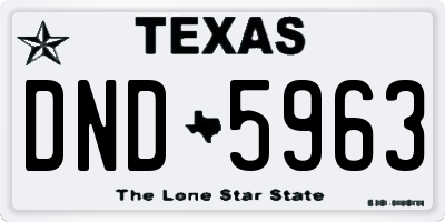 TX license plate DND5963