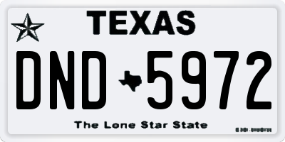 TX license plate DND5972