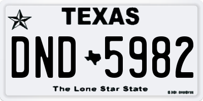 TX license plate DND5982