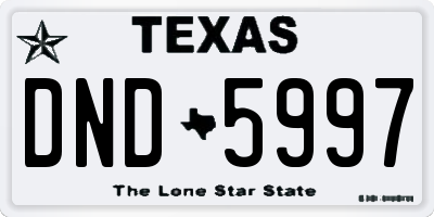TX license plate DND5997