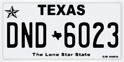 TX license plate DND6023