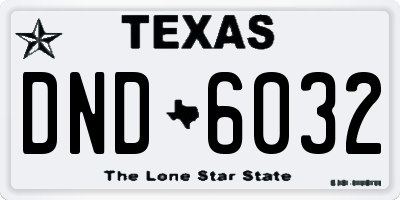TX license plate DND6032