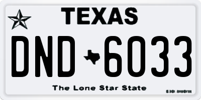 TX license plate DND6033