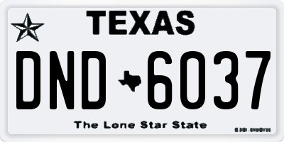 TX license plate DND6037
