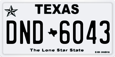 TX license plate DND6043