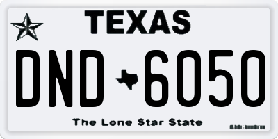 TX license plate DND6050