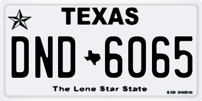 TX license plate DND6065