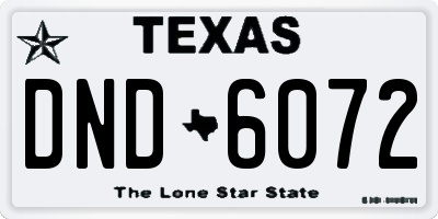 TX license plate DND6072