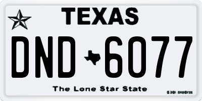 TX license plate DND6077