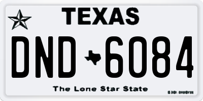TX license plate DND6084