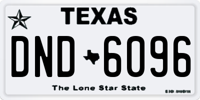 TX license plate DND6096