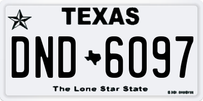 TX license plate DND6097