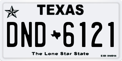 TX license plate DND6121