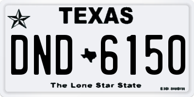TX license plate DND6150