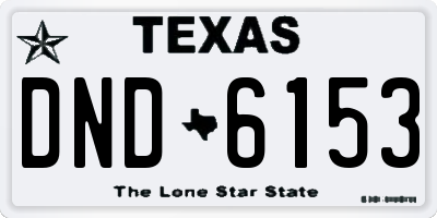 TX license plate DND6153