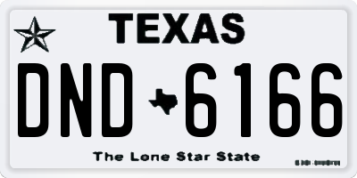 TX license plate DND6166