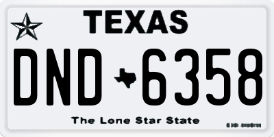 TX license plate DND6358