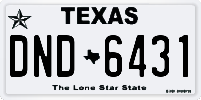 TX license plate DND6431