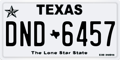 TX license plate DND6457