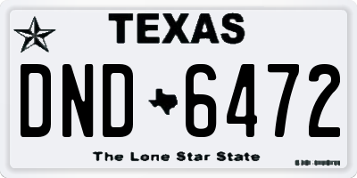 TX license plate DND6472