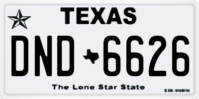 TX license plate DND6626