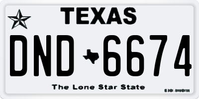 TX license plate DND6674