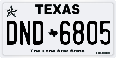 TX license plate DND6805