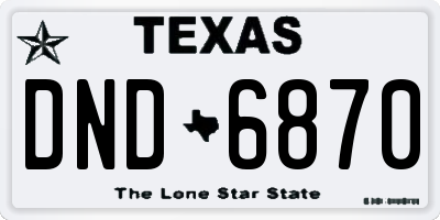 TX license plate DND6870