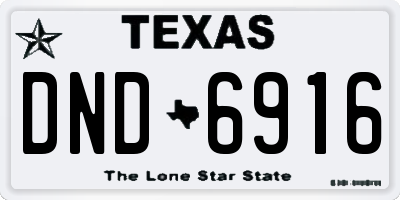 TX license plate DND6916